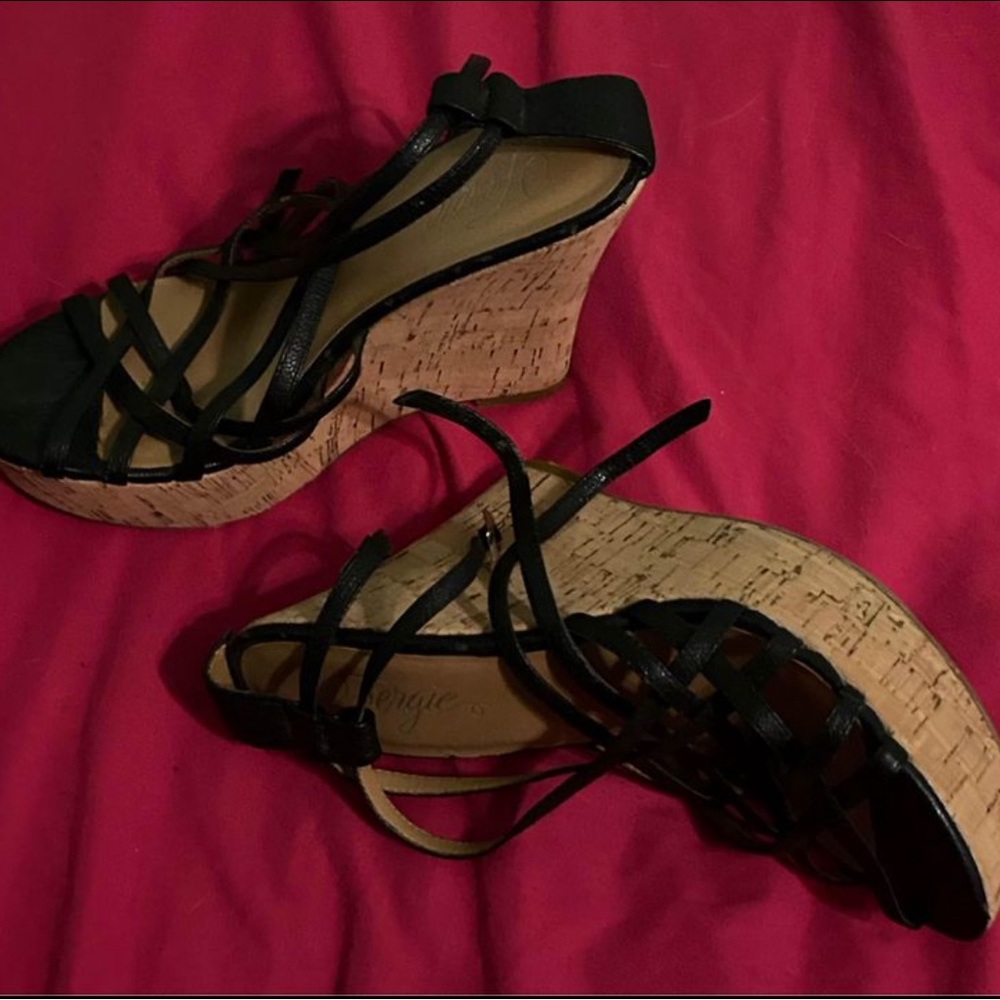 Fergalicious by Fergie Women's Wedge Heels Size 8  Beige & Black